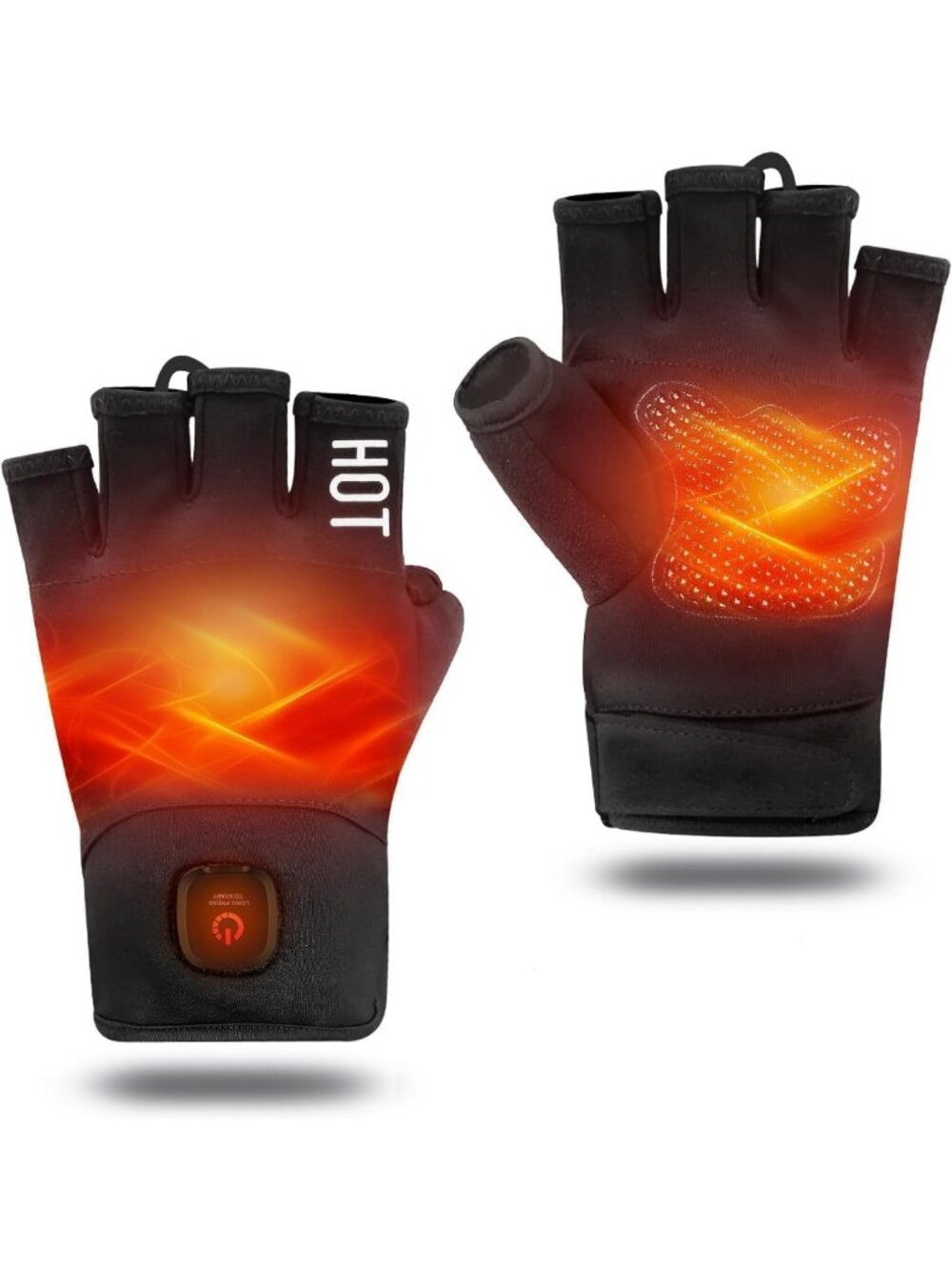 Rechargeable Heated Fingerless Gloves for Men & Women - Touchscreen, Winter